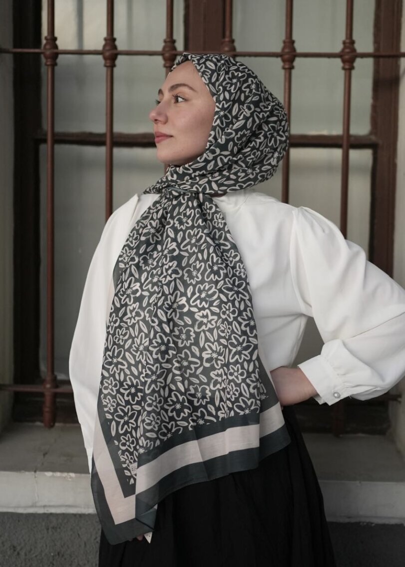 FLORA LİNE ŞAL - CAM YESILI - 1