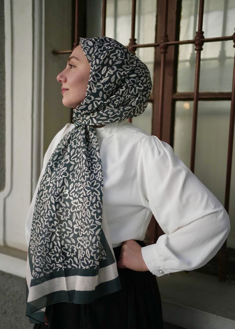 FLORA LİNE ŞAL - CAM YESILI - 2