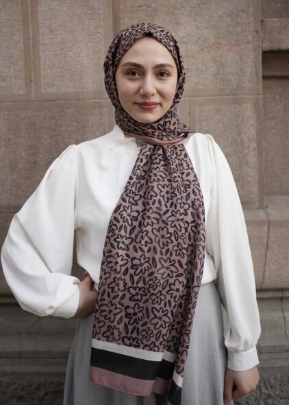 FLORA LİNE ŞAL - KARAMEL - 2