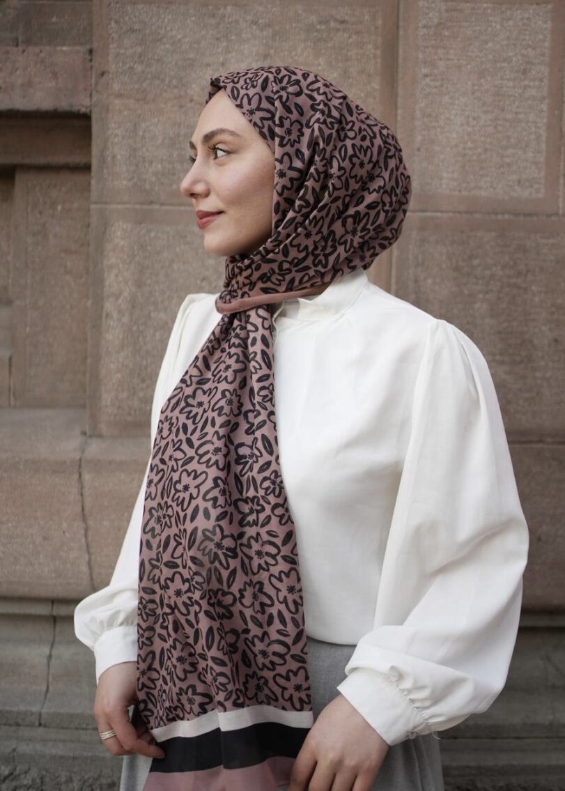 FLORA LİNE ŞAL - KARAMEL - 1