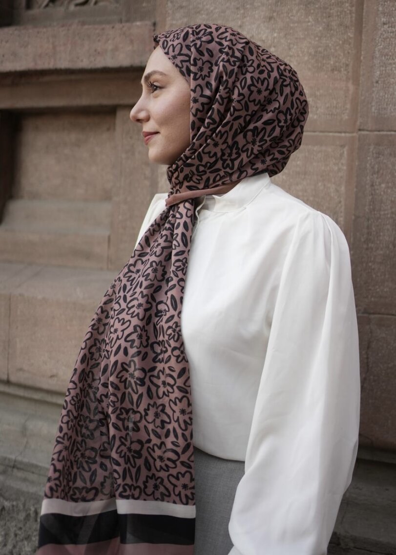 FLORA LİNE ŞAL - KARAMEL - 4