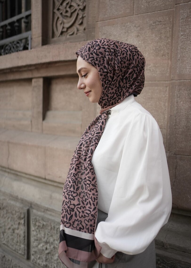 FLORA LİNE ŞAL - KARAMEL - 5