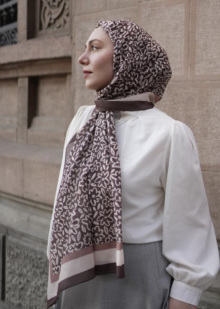 FLORA LİNE ŞAL - MOCHA - 1