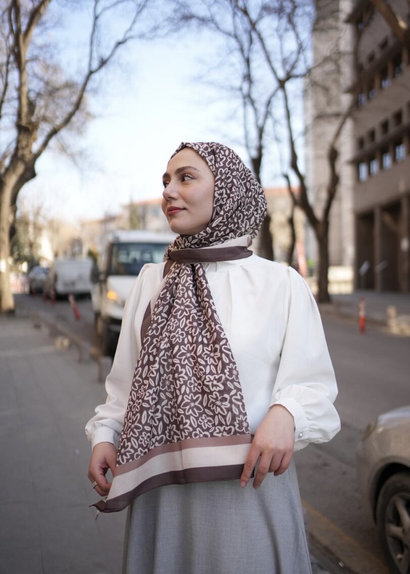 FLORA LİNE ŞAL - MOCHA - 3