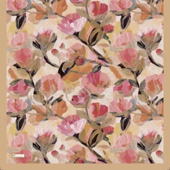 FLORAL BRUSH EŞARP - LATTE - 2