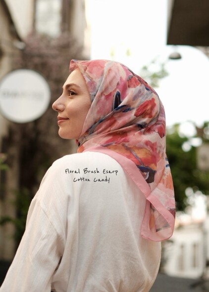 FLORAL BRUSH EŞARP - PAMUK SEKER - 