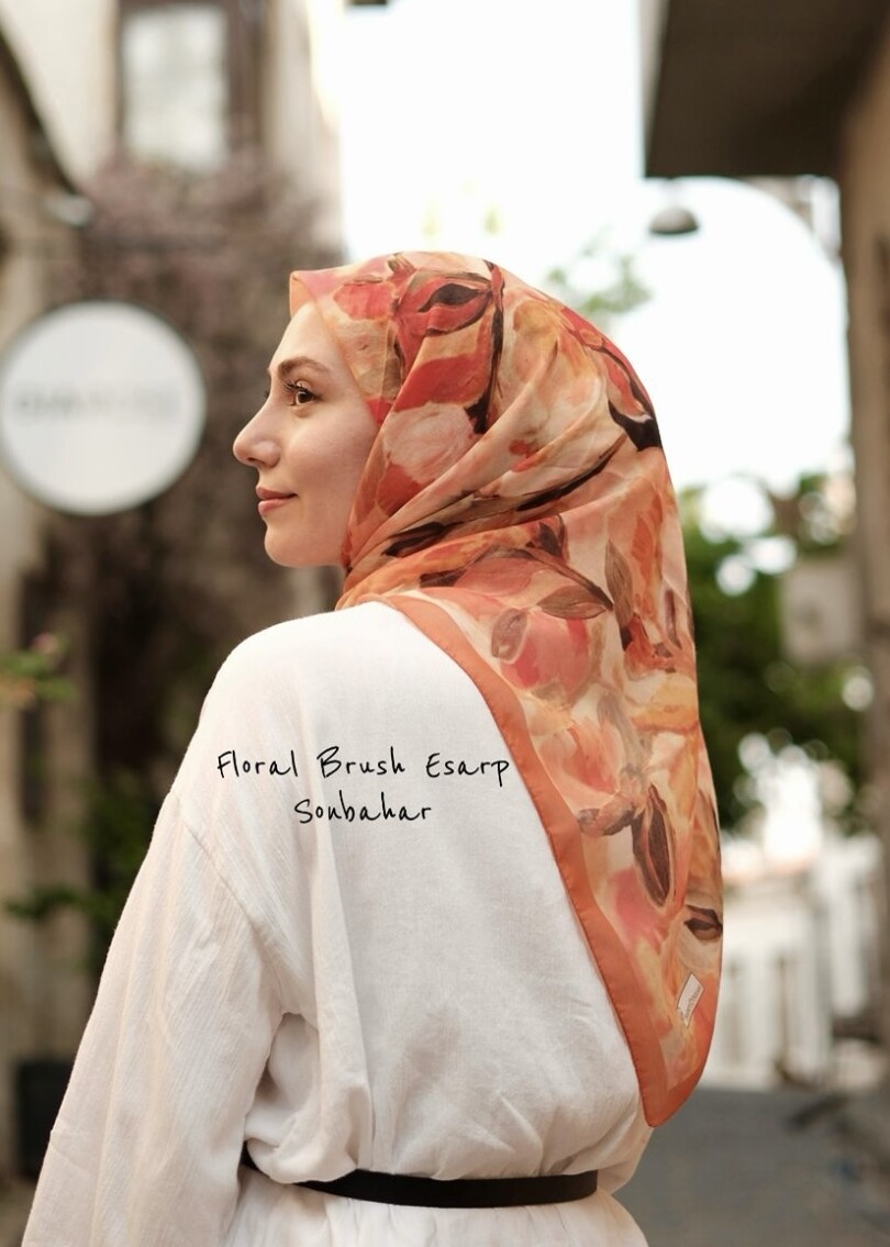 FLORAL BRUSH EŞARP - SONBAHAR - 1