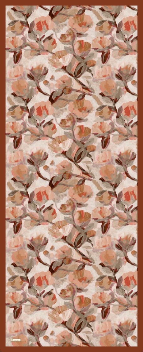 FLORAL BRUSH ŞAL - ÇİKOLATA KAHVE - 2