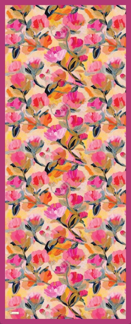 FLORAL BRUSH ŞAL - FUŞYA - 2