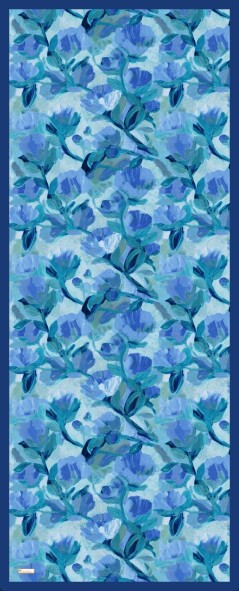 FLORAL BRUSH ŞAL - GECE MAVİSİ - 2