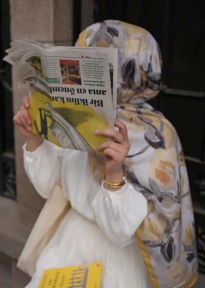 FLORAL BRUSH ŞAL - HARDAL - 8