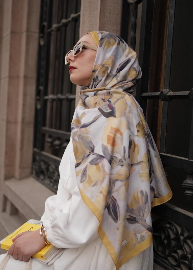 FLORAL BRUSH ŞAL - HARDAL - 9