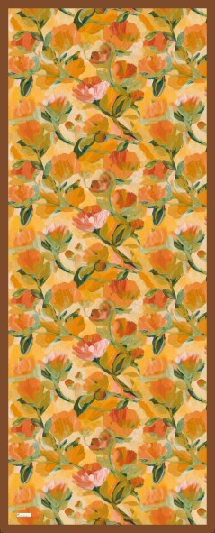 FLORAL BRUSH ŞAL - KAHVE ORANJ - 3