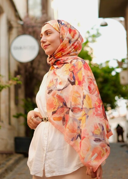 FLORAL BRUSH ŞAL - KAVUNICI - 