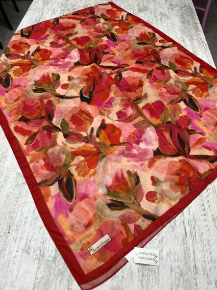 FLORAL BRUSH ŞAL - KIRMIZI - 8