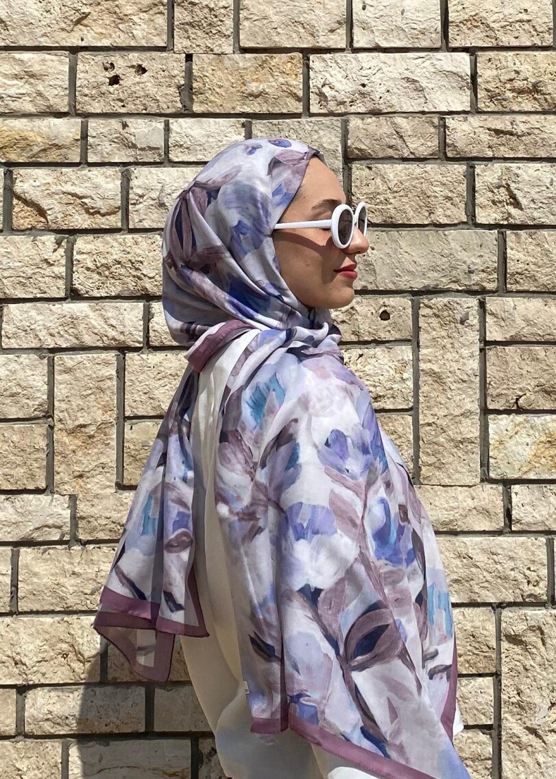 FLORAL BRUSH ŞAL - MÜRDÜM SÜMBÜL - 2