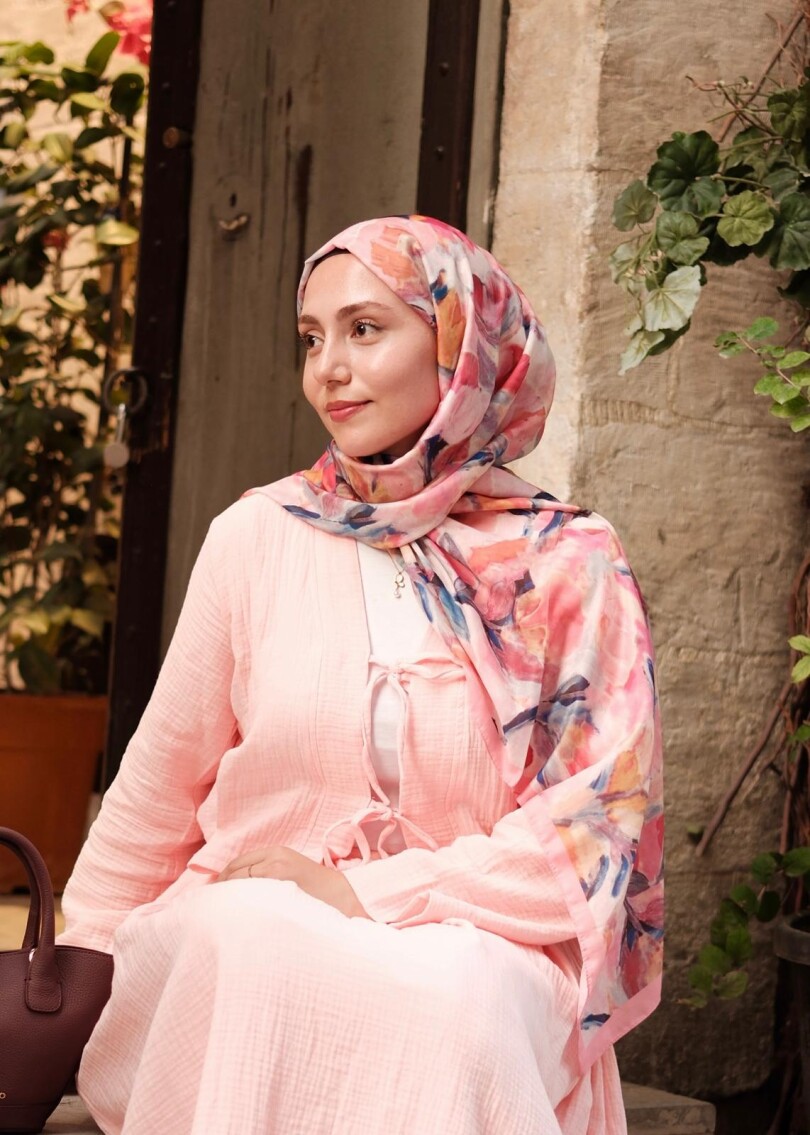 FLORAL BRUSH ŞAL - PAMUK SEKER - 1