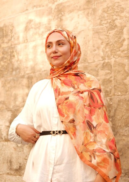 FLORAL BRUSH ŞAL - SONBAHAR - 