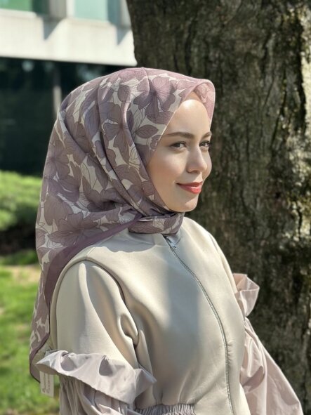 FLORİA TOUCH EŞARP - GÜL KURUSU - 