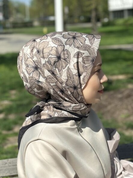 FLORİA TOUCH EŞARP - LATTE SİYAH - 