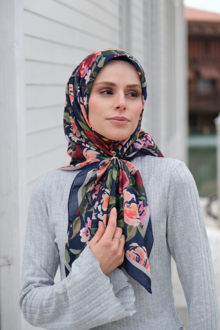 FLORYA EŞARP - LACİVERT - 1