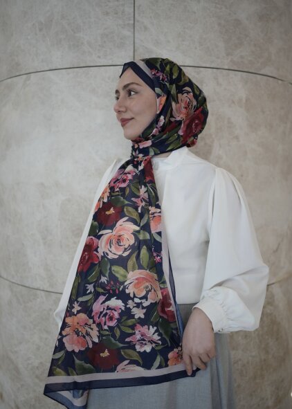 FLORYA ŞAL - LACİVERT - 