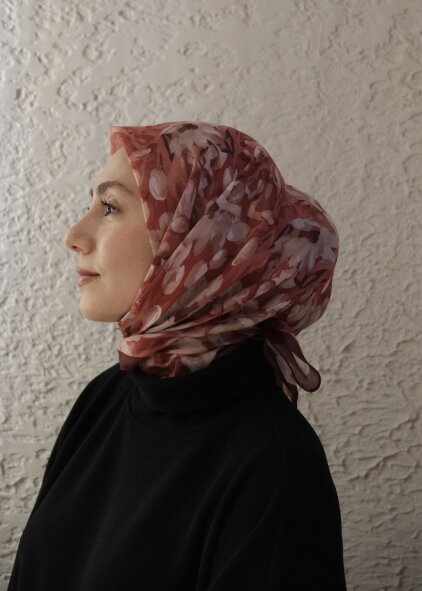 GARDEN DESEN EŞARP - KIRMIZI - 3