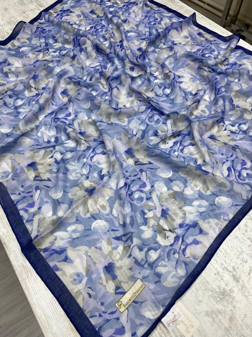 GARDEN DESEN EŞARP - LACIVERT - 2