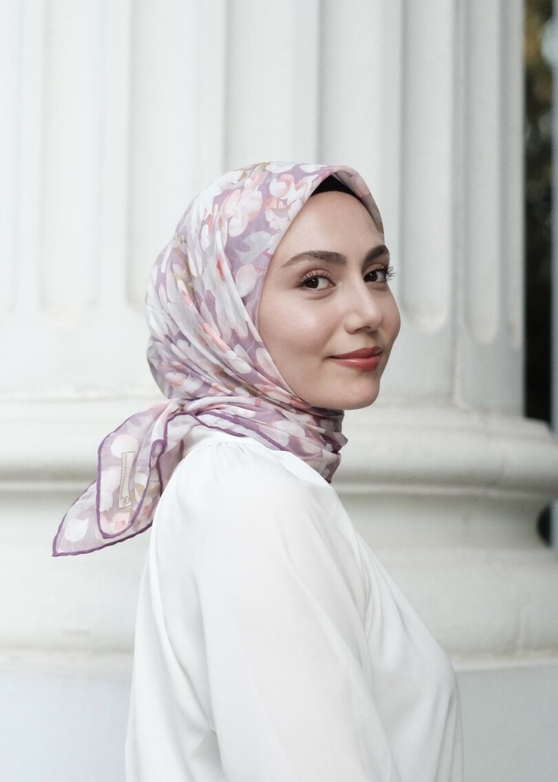 GARDEN DESEN EŞARP - MOR - 1