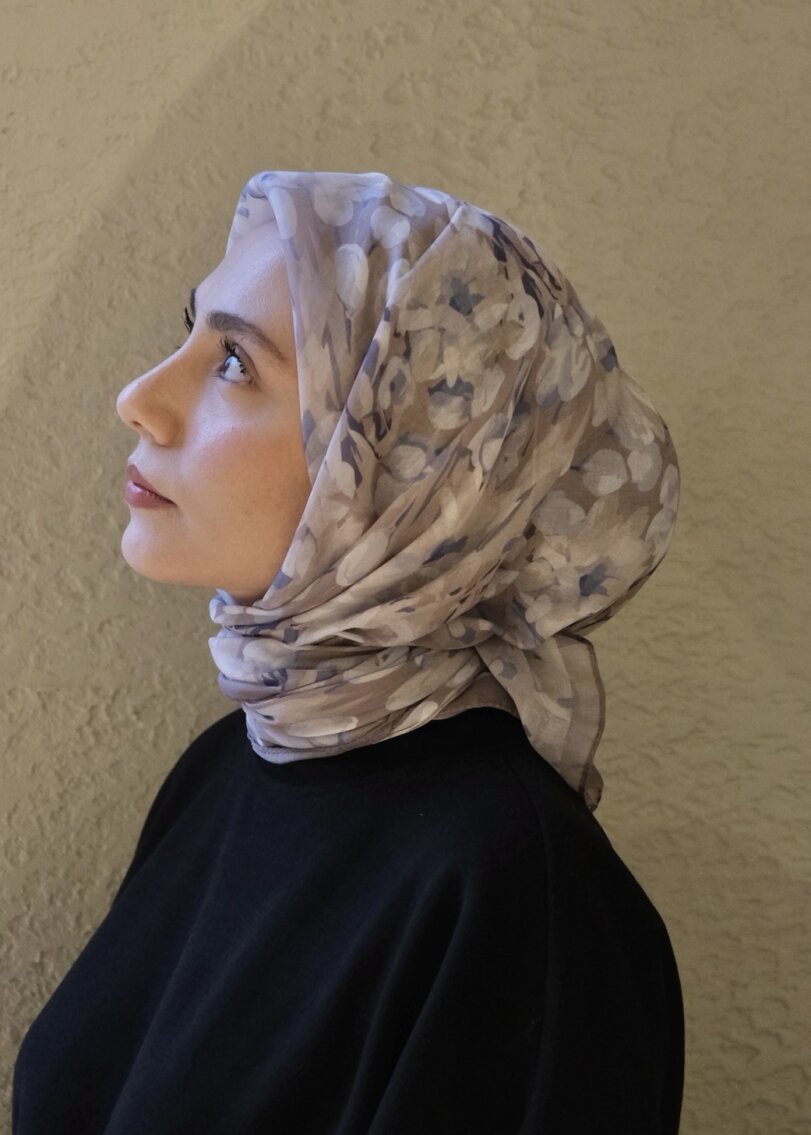 GARDEN DESEN EŞARP - SICAK GRI - 1