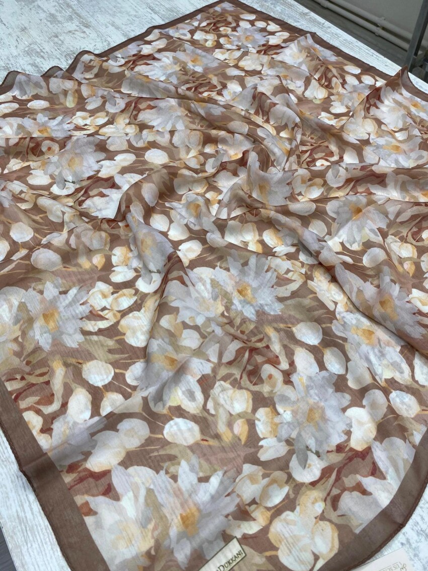 GARDEN DESEN EŞARP - SUTLU KAHVE - 2