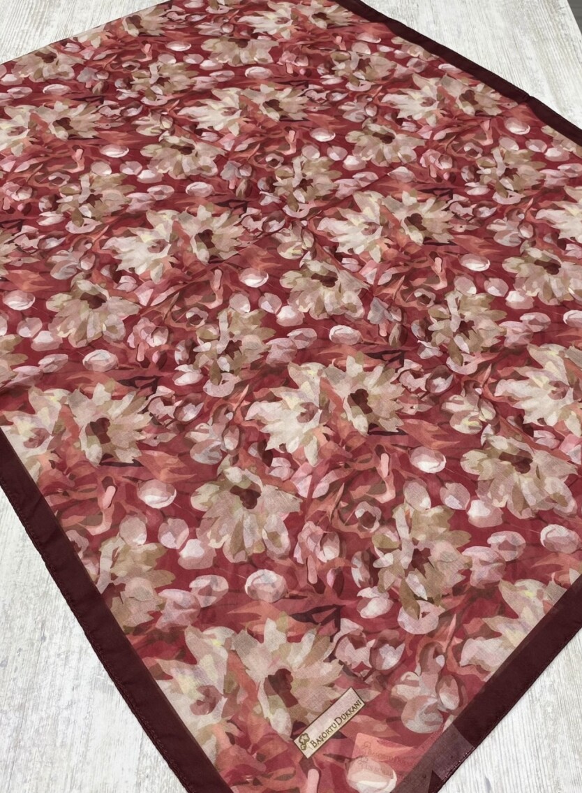 GARDEN DESEN ŞAL - BORDO - 2