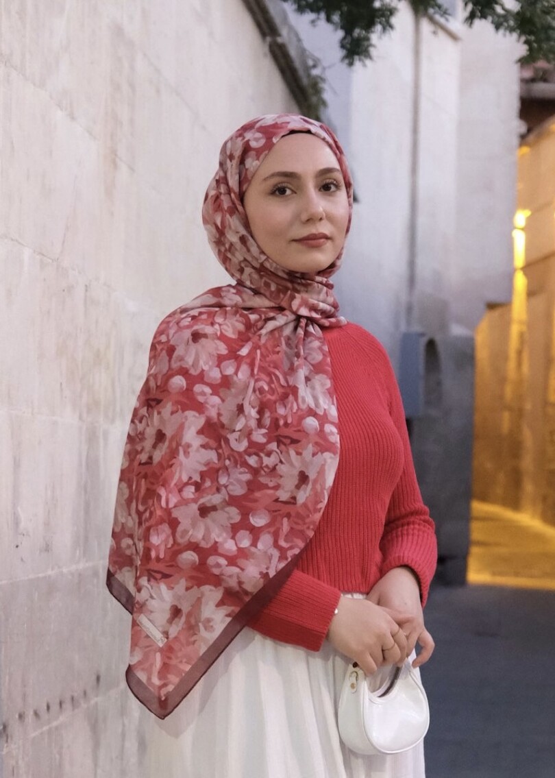 GARDEN DESEN ŞAL - BORDO - 3