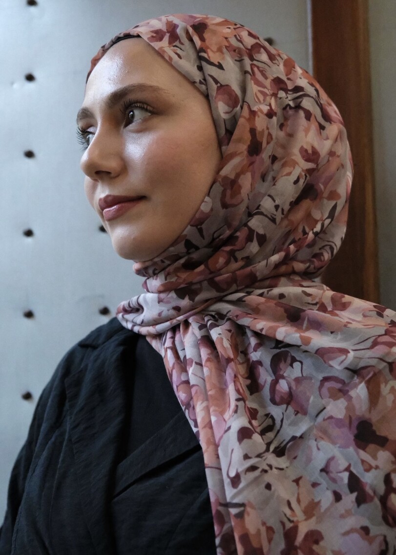 GARDEN DESEN ŞAL - GRİ BORDO - 4