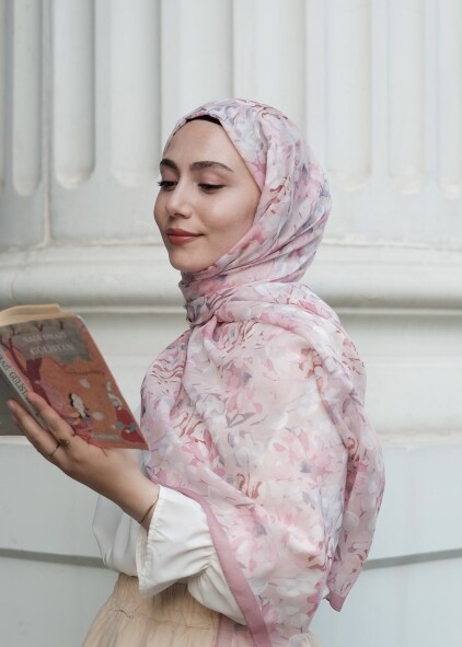 GARDEN DESEN ŞAL - PUDRA - 