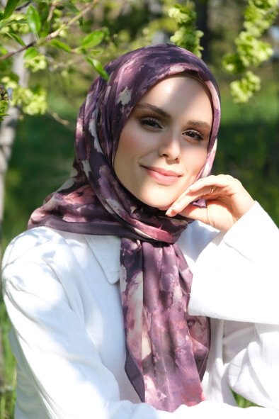 GÜL HARMANI EŞARP - MOR - 