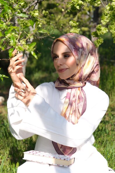 GÜL HARMANI EŞARP - MÜRDÜM SARI - 