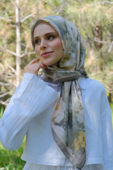 GÜL HARMANI EŞARP - ORMAN YEŞİLİ - 