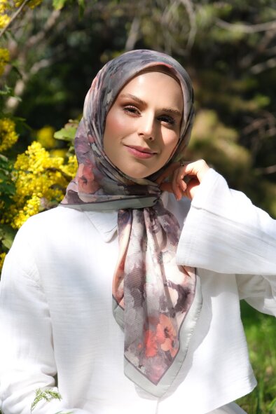 GÜL HARMANI EŞARP - PUSLU MİNT - 