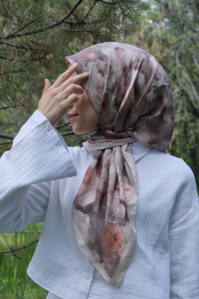 GÜL HARMANI EŞARP - SİSLİ YEŞİL - 