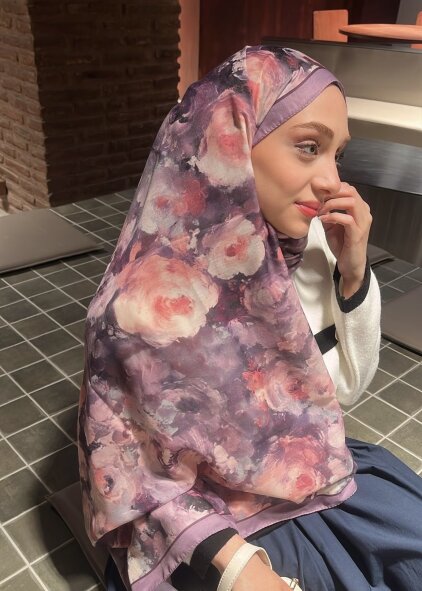 GÜL HARMANI ŞAL - LAVANTA - 