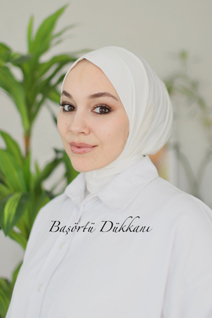 ÇITÇITLI HAZIR BONE ŞAL - KIRIK BEYAZ - 4