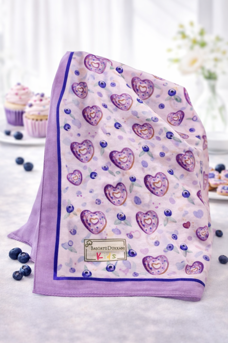 KIDS BLUEBERRY DONUT DESEN EŞARP - 1