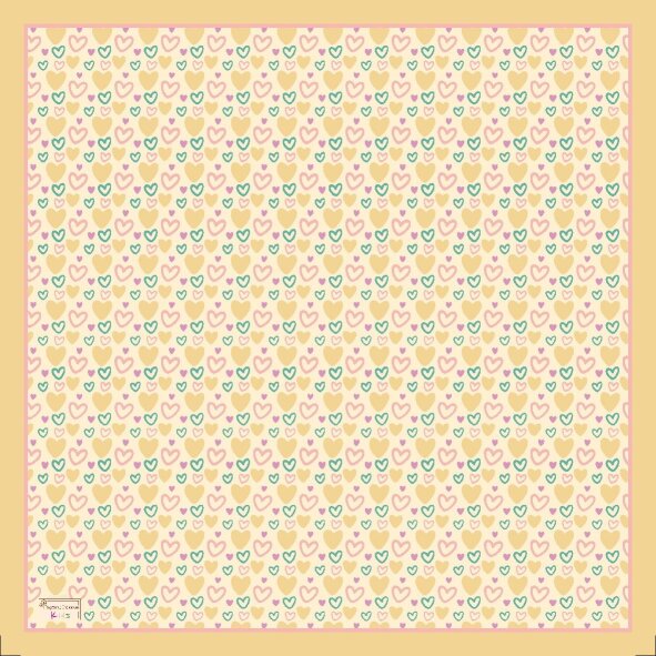 KİDS BUTTER YELLOW KALPLER DESEN EŞARP - 