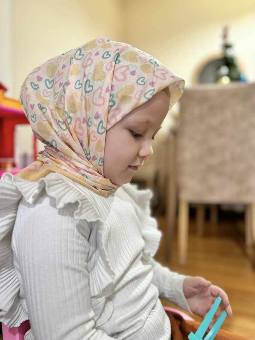 KİDS BUTTER YELLOW KALPLER DESEN EŞARP - 3