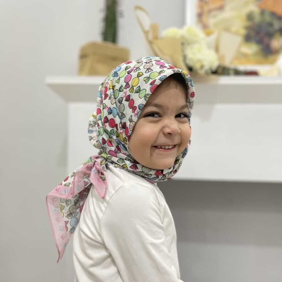 KİDS CAM ŞEKER DESEN EŞARP - 1