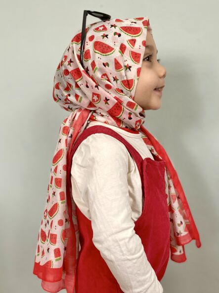 KİDS KARPUZ FİLİSTİN DESEN ŞAL 
