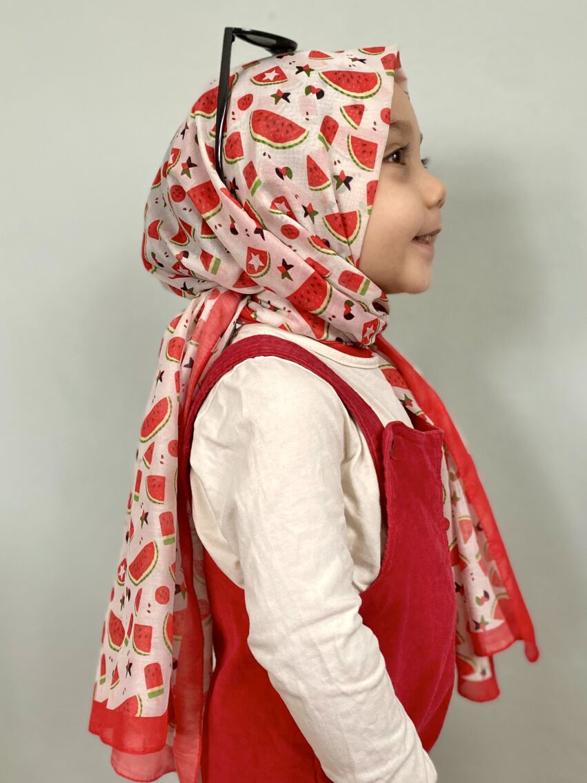 KİDS KARPUZ FİLİSTİN DESEN ŞAL - 1