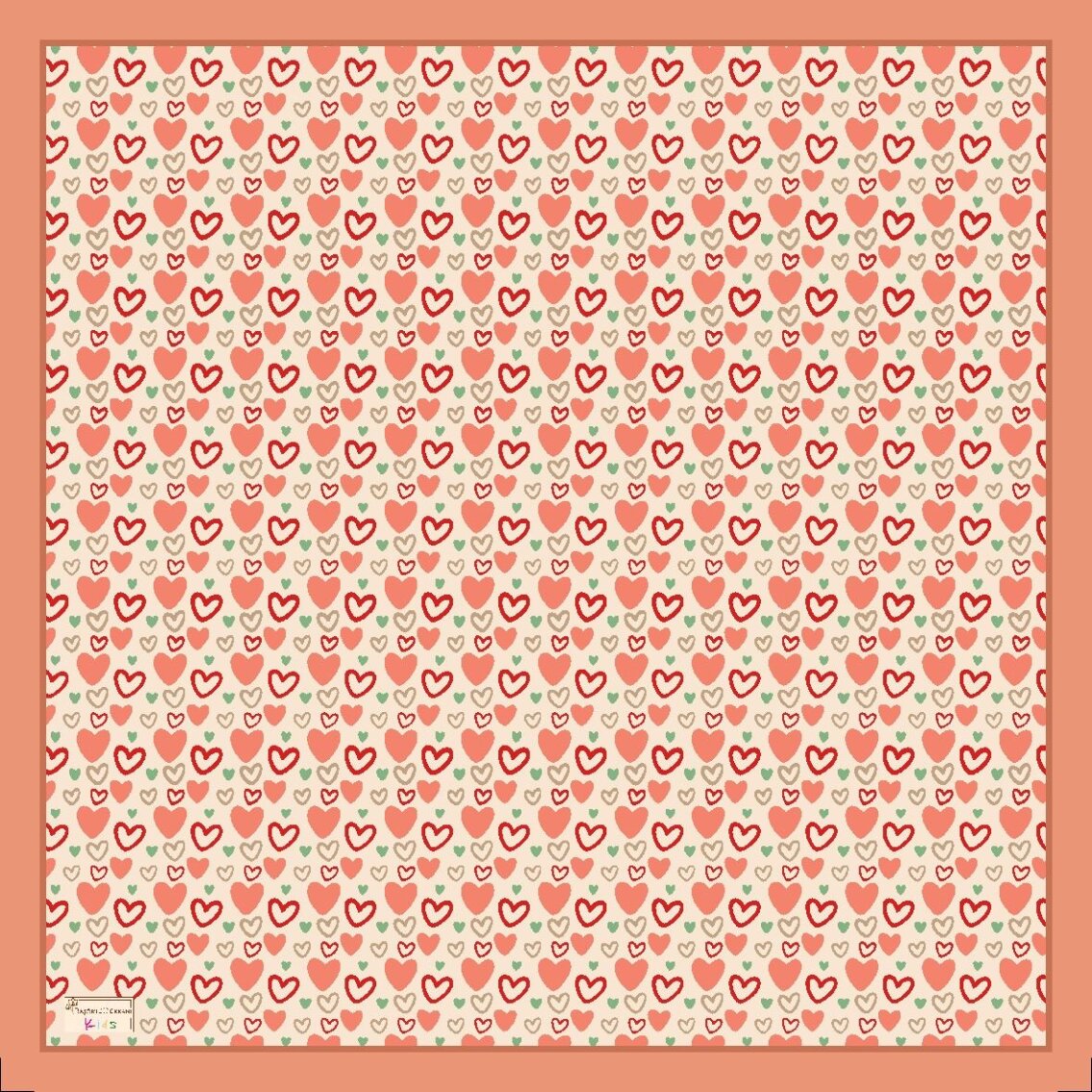 KİDS KAVUN ICI KALPLER DESEN EŞARP - 1