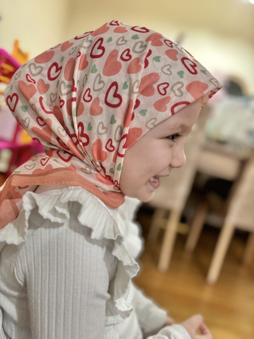 KİDS KAVUN ICI KALPLER DESEN EŞARP - 1